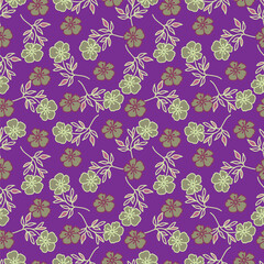 Seamless pattern with floral motifs. Vector illustration.