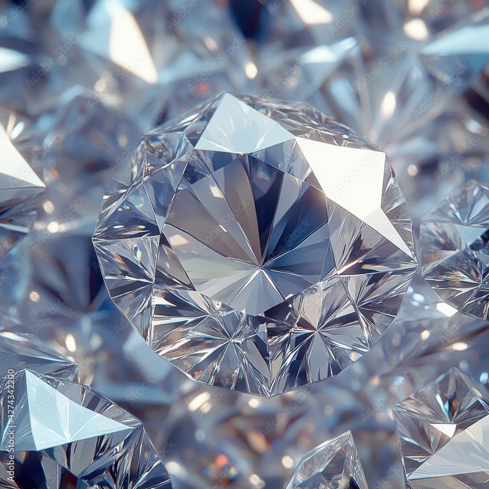 Poster shimmering diamonds displayed under bright light with reflections creating a stunning visual of eleg