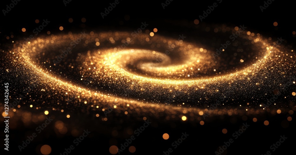 Poster glowing galaxy swirl with sparkling stars creating a mysterious and enigmatic cosmic landscape in de
