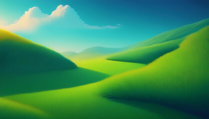 Obraz premium summer landscape with sun wallpaper