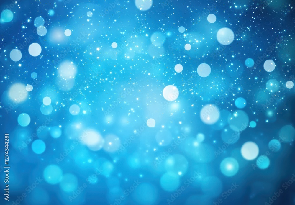 Poster soft blue background with subtle bokeh effects creating a dreamy and ethereal atmosphere for various