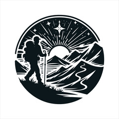 trail seeker silhouette vector design-Ultimate Guide to Hiking, Adventure, and Exploring Nature's Hidden Paths