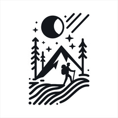 trail seeker silhouette vector design-Ultimate Guide to Hiking, Adventure, and Exploring Nature's Hidden Paths
