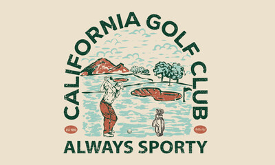 Golf athletic club artwork design for t shirt print, poster, sticker and other uses.	