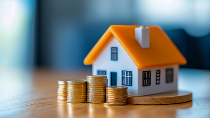 Real Estate Investment and Home Savings Concept with Coins