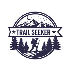 trail seeker silhouette vector design-Ultimate Guide to Hiking, Adventure, and Exploring Nature's Hidden Paths