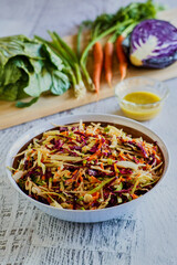 vinegar style coleslaw with green onion