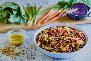 vinegar style coleslaw with green onion