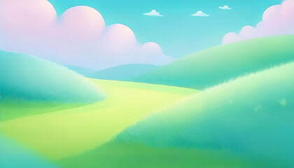 Obraz premium summer landscape with sun wallpaper