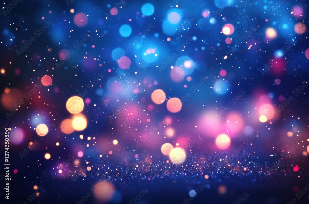 Aufkleber vibrant abstract background with colorful bokeh lights, glowing circles, and sparkling particles in 