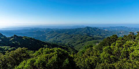 Aerial View of Coastal Mountain Range and Vegetation