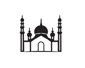 Timeless and elegant Ramadan Kareem design using black and white line art. Bird’s eye view, clear background, and simple, easily colorable lines, Vector.