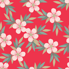 Trendy exotic hand drawn flowers seamless pattern. Floral background for textile, wallpaper, banner, covers, surface, printing and home decor. Flower vector illustration.