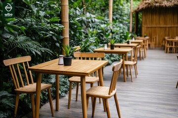Experience eco-friendly dining at a bamboo resort in the jungle embracing sustainable practices for eco-tourism