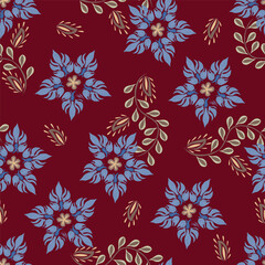 Trendy exotic hand drawn flowers seamless pattern. Floral background for textile, wallpaper, banner, covers, surface, printing and home decor. Flower vector illustration.