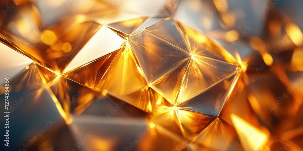 Aufkleber golden geometric patterns create an abstract design with fascinating reflections and textures in a c