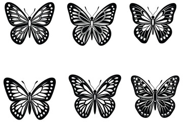 butterfly simple flat icon vector isolated with