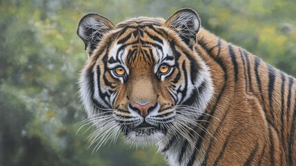 Obraz premium Majestic Tiger Portrait In A Verdant Setting