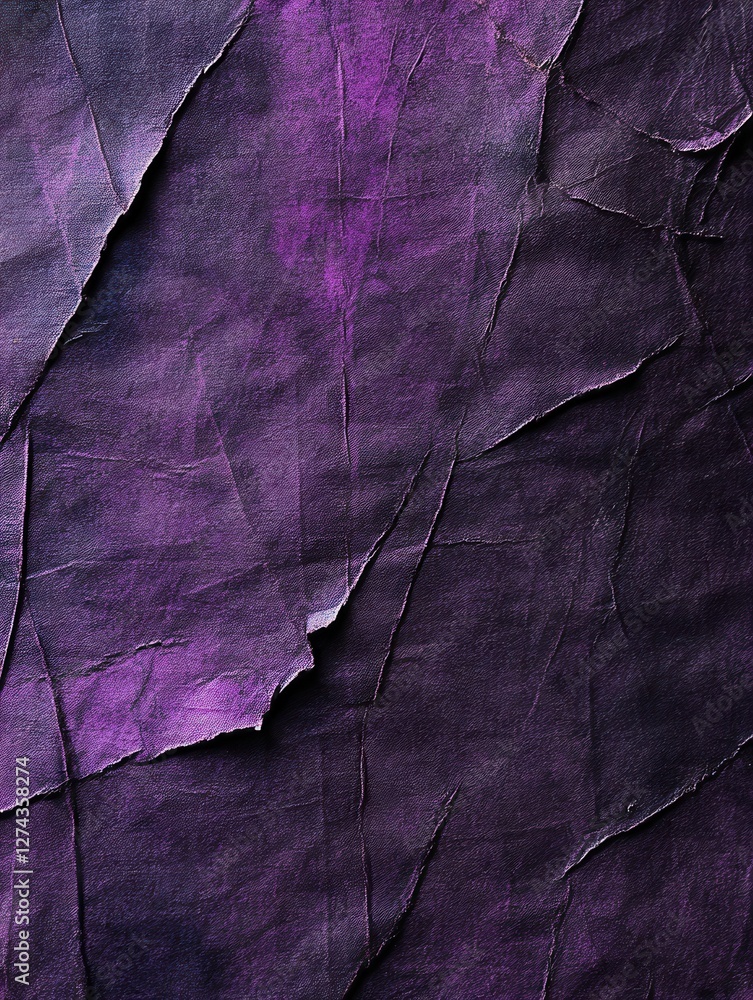 Poster abstract purple canvas texture with torn edges creating a dramatic and artistic background for desig