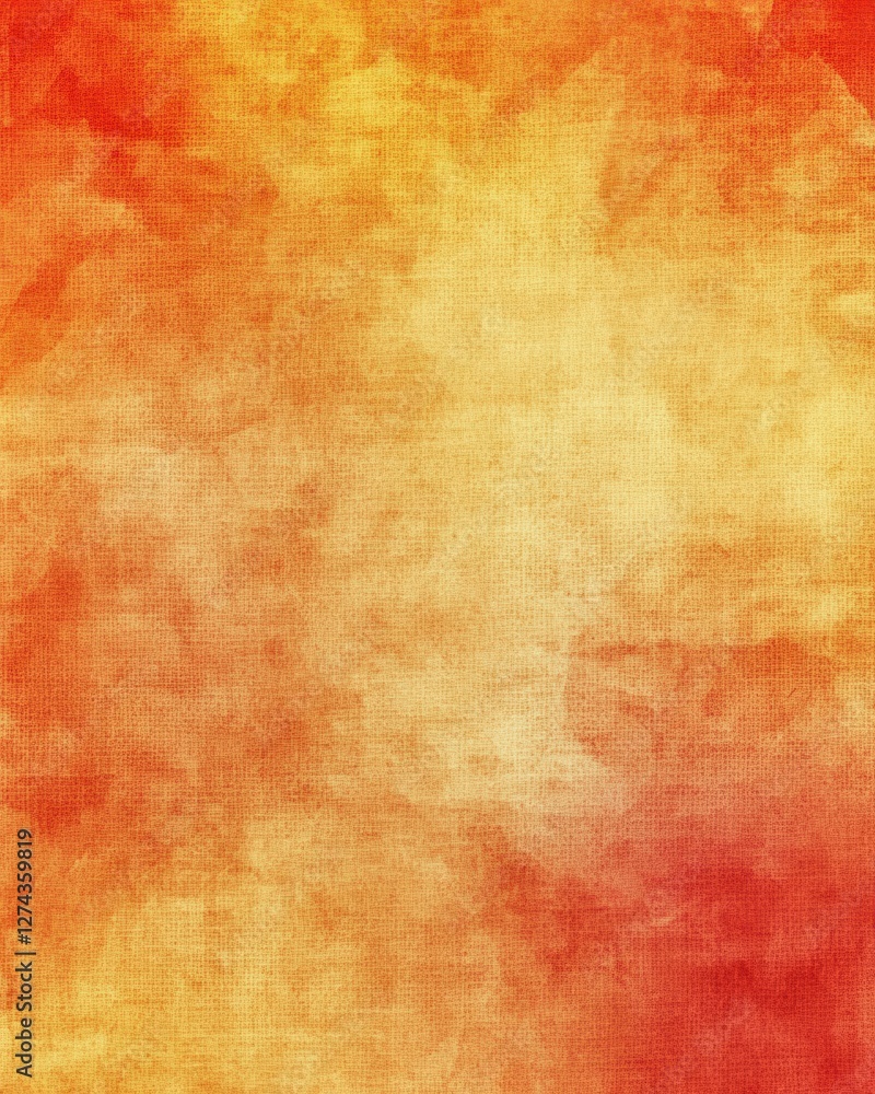 Poster abstract orange and yellow watercolor background with subtle canvas texture for artistic design proj