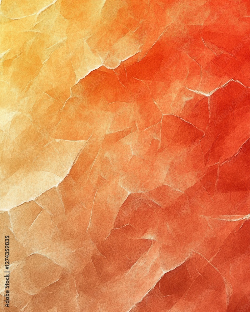 Poster abstract texture of crumpled paper with warm gradient hues creating a vibrant and dynamic background