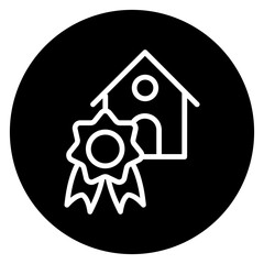 Inverted Bold Circle Home Design Award Icon