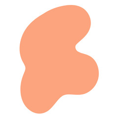 A simple, abstract shape in a soft peach color, suitable for graphic design or backgrounds.