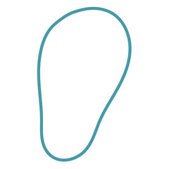 A simple, abstract outline resembling a fluid shape or drop.