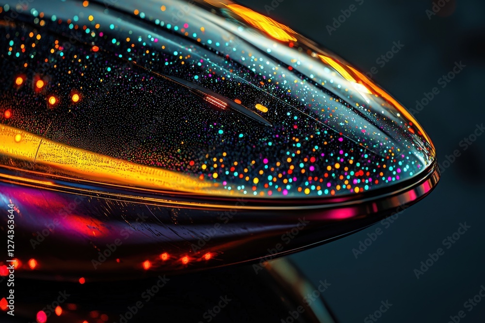 Poster abstract futuristic tech surface with vibrant colorful lights and patterns, creating a dynamic and h