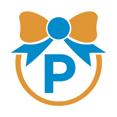 Initial Tie Logo Combine With Letter P Vector Template