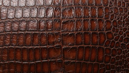 Exquisite crocodile leather texture with glossy finish for luxury accessories