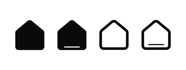 home icon set black fill and stroke line vector illustration house UI UX design
