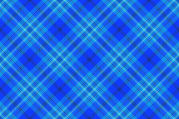 Fototapeta premium Vibrant blue plaid pattern. Perfect for textile design, website backgrounds, or fashion projects. This repeating texture offers a bold, modern feel, evoking energy and style.