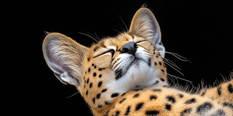 Close-up Photograph of a Serval Kitten