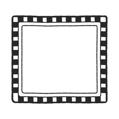 Doodle hand drawn trendy frame elements with swirls and wavy lines.