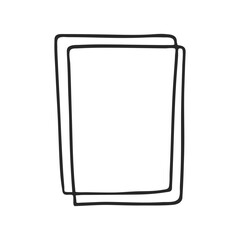 Doodle hand drawn trendy frame elements with swirls and wavy lines.