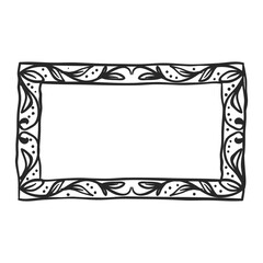 Doodle hand drawn trendy frame elements with swirls and wavy lines.
