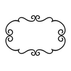 Doodle hand drawn trendy frame elements with swirls and wavy lines.