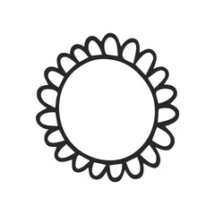 Doodle hand drawn trendy frame elements with swirls and wavy lines.