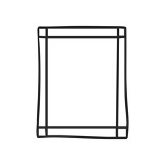 Doodle hand drawn trendy frame elements with swirls and wavy lines.