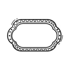 Doodle hand drawn trendy frame elements with swirls and wavy lines.