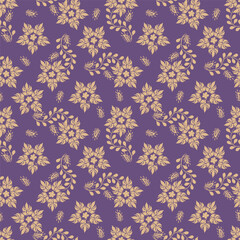Seamless pattern with floral motifs. Vector illustration.