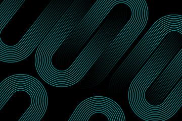Shiny blue abstract background with glowing blue geometric lines. Abstract dark blue background with glowing geometric lines. Vector illustration.