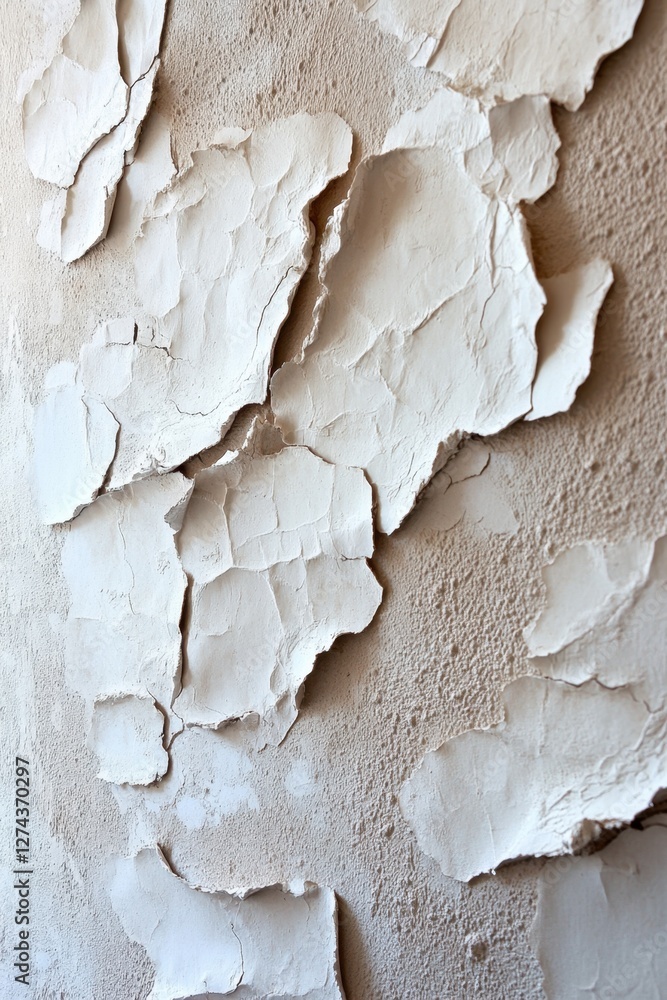 Poster abstract peeling paint texture on old wall creating a distressed surface with rough edges and cracke