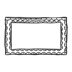 Doodle hand drawn trendy frame elements with swirls and wavy lines.
