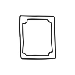 Doodle hand drawn trendy frame elements with swirls and wavy lines.