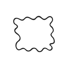 Doodle hand drawn trendy frame elements with swirls and wavy lines.