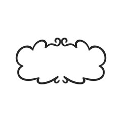 Doodle hand drawn trendy frame elements with swirls and wavy lines.
