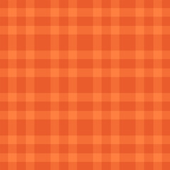 Festive tartan vector check, checker plaid textile background. Independence day texture fabric pattern seamless in orange color.