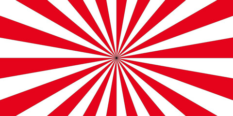 Fototapeta premium Geometric white and red diagonal fabric radial summer sunshine explosion energy sunlight sunrise sunbeam element spiral striped illustration sunray template wallpaper design 